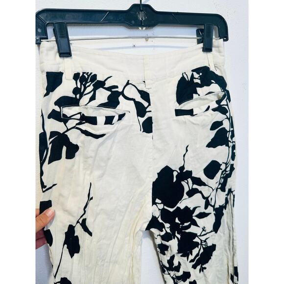 CAROLINA K Off-White Black Floral Abstract Design Zai Button Fly Trousers Size S - Picture 4 of 15